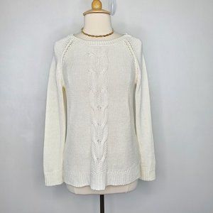 Apt. 9 Cream Cable Knit Mixed Knit Sweater Size L